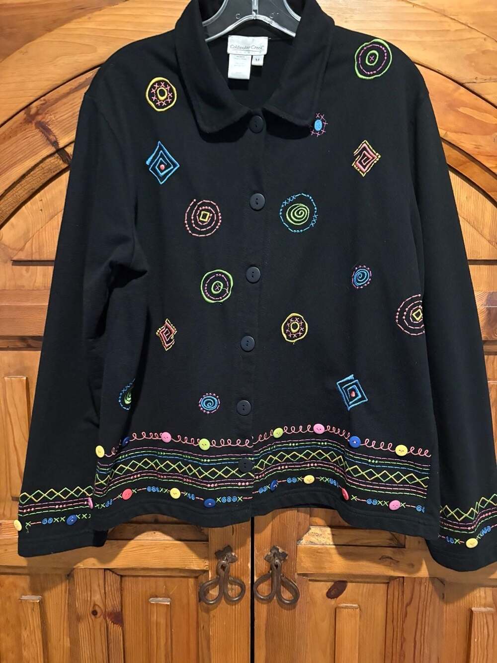 Coldwater Creek Embroidered Boho Art to Wear Jacket. Size Medium